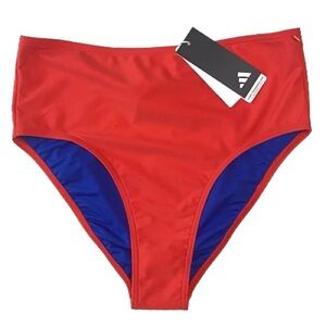 🆕 Adidas Swim Bottom Women’s Large Bright Red High Waist NWT